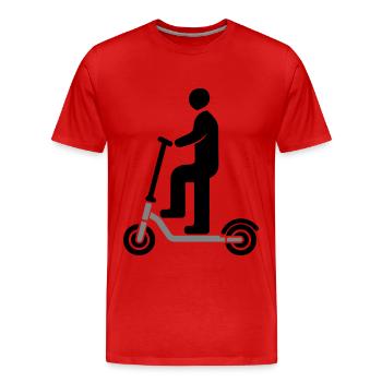 Electric Scooter - Men's Premium Organic T-Shirt - red - Front - Damien (186cm)