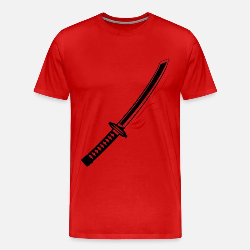 Samurai Schwert Icon - Männer Premium Bio T-Shirt - Rot