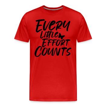 Frase - Jede kleine Anstrengung zählt - Mariposa - Männer Premium Bio T-Shirt - Rot - Vorne - Damien (186cm)