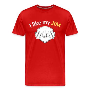 I like my Jim - Men's Premium Organic T-Shirt - red - Front - Damien (186cm)