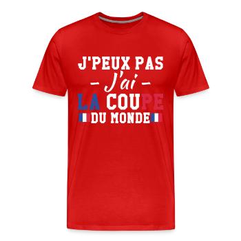 J'peux pas j'ai la coupe du monde - T-shirt bio Premium Homme - rouge - Devant - Damien (186cm)