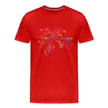 Hochspringer Wasserfarben Hochsprung - Männer Premium Bio T-Shirt - Rot - Vorne - Damien (186cm)