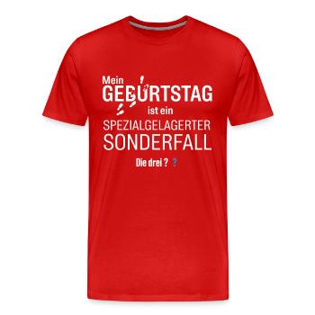 Die Drei ??? Geburtstags-Design - Männer Premium Bio T-Shirt - Rot - Vorne - Damien (186cm)
