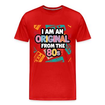 80er Jahre Musikkassette Cool Original Geburtstag - Männer Premium Bio T-Shirt - Rot - Vorne - Damien (186cm)