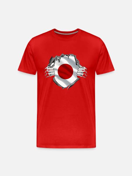 Japan flag brugt Se Nihon japansk flag - Herre Premium T-shirt økologisk - rød