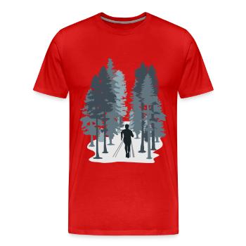 Running, Running, Trail Running - Men's Premium Organic T-Shirt - red - Front - Damien (186cm)
