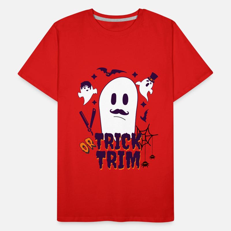 Friseur Haare Halloween Trick oder Trimmen Männer Premium Bio T-Shirt