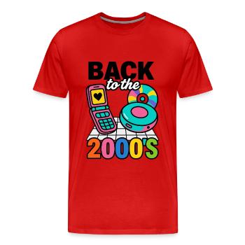 Nostalgic return to the 2000s - Men's Premium Organic T-Shirt - red - Front - Damien (186cm)