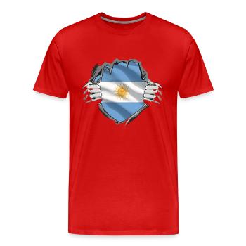 Argentina Flag South America Argentine Flag - Men's Premium Organic T-Shirt - red - Front - Damien (186cm)