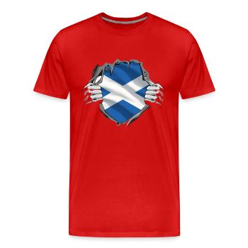 Scotland Flag Scottish Flag Alba GB UK - Men's Premium Organic T-Shirt - red - Front - Damien (186cm)