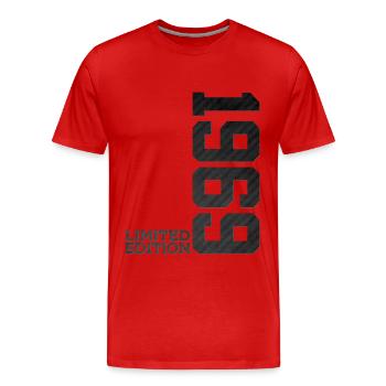57TH BIRTHDAY LIMITED EDITION 1969 - Men's Premium Organic T-Shirt - red - Front - Damien (186cm)