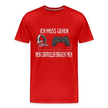 Ich muss gehen Gaming Headset Controller Gamer - Männer Premium Bio T-Shirt - Rot - Vorne - Damien (186cm)