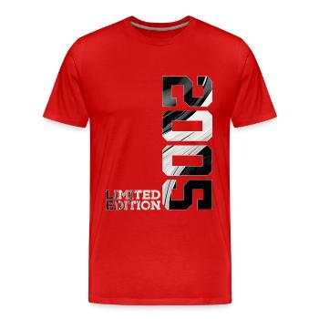 LIMITED EDITION 2005 21ST BIRTHDAY - Men's Premium Organic T-Shirt - red - Front - Damien (186cm)