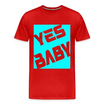 Yes Baby - Männer Premium Bio T-Shirt - Rot - Vorne - Damien (186cm)