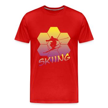 Ski fahren - Männer Premium Bio T-Shirt - Rot - Vorne - Damien (186cm)