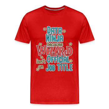 Data Ninja Wizard - Männer Premium Bio T-Shirt - Rot - Vorne - Damien (186cm)