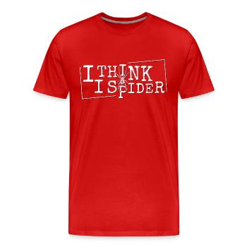 I Think I Spider Dad Joke Denglisch Ich Spinne - Männer Premium Bio T-Shirt - Rot - Vorne - Damien (186cm)