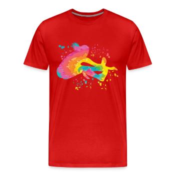 Sauts en longueur Saut en longueur Enfants Saut en longueur - T-shirt bio Premium Homme - rouge - Devant - Damien (186cm)