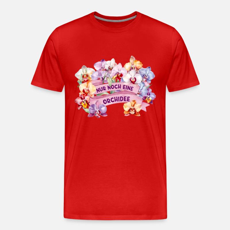 Nur noch eine orchidee - Männer Premium Bio T-Shirt - Rot