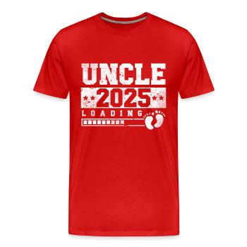 Uncle 2025 loading - Men's Premium Organic T-Shirt - red - Front - Damien (186cm)