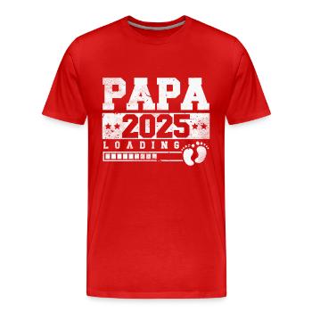 Papa 2025 loading - Männer Premium Bio T-Shirt - Rot - Vorne - Damien (186cm)