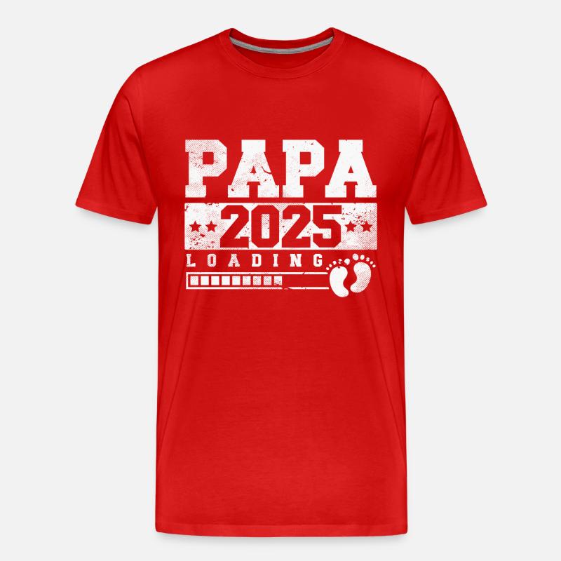 Papa 2025 loading - Männer Premium Bio T-Shirt - Rot