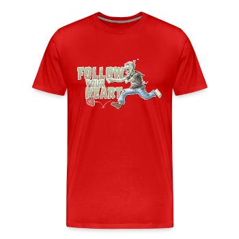 motive shirt zombie heart follow your heart new - Men's Premium Organic T-Shirt - red - Front - Damien (186cm)
