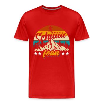 Ski, Schi Foan, Wintersport, Skiurlaub - Männer Premium Bio T-Shirt - Rot - Vorne - Damien (186cm)