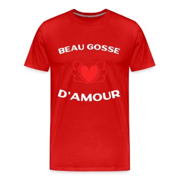 Hübsche Liebe Kind Geschenk Mann Liebe Tag - Männer Premium Bio T-Shirt - Rot - Vorne - Damien (186cm)