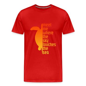 Turtle Schildkröte - Männer Premium Bio T-Shirt - Rot - Vorne - Damien (186cm)