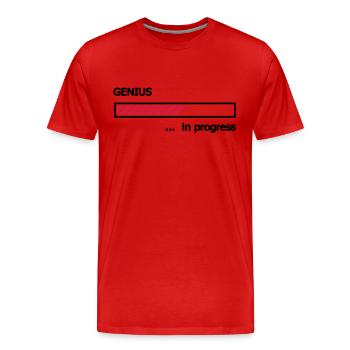 Genius in progress loading bars Loading Bar - Men's Premium Organic T-Shirt - red - Front - Damien (186cm)