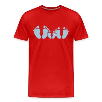 family feet - Men's Premium Organic T-Shirt - red - Front - Damien (186cm)