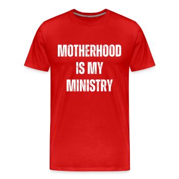 La maternité est mon ministère - T-shirt bio Premium Homme - rouge - Devant - Damien (186cm)