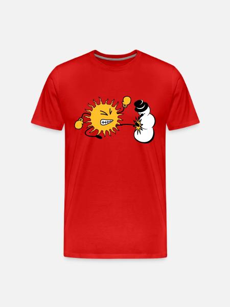 sun kicks snowman - Men's Premium Organic T-Shirt - red