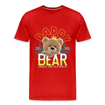 Daddy Daddy Bear Dad Cool - Men's Premium Organic T-Shirt - red - Front - Damien (186cm)
