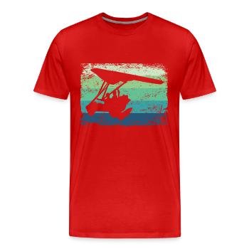 geParatrike Motor Hang Glider Deltatrike - Men's Premium Organic T-Shirt - red - Front - Damien (186cm)