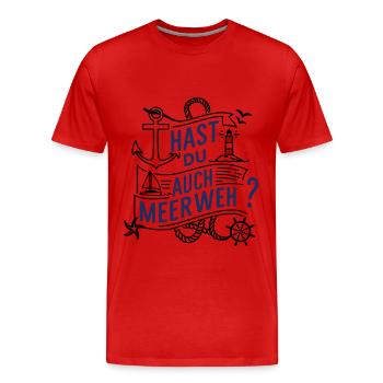 Hast du auch Meerweh - Männer Premium Bio T-Shirt - Rot - Vorne - Damien (186cm)