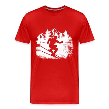 Ski, après-ski, sports d’hiver, vacances au ski - T-shirt bio Premium Homme - rouge - Devant - Damien (186cm)