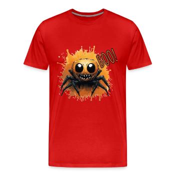 Halloween cute and creepy spider Boo! - Men's Premium Organic T-Shirt - red - Front - Damien (186cm)