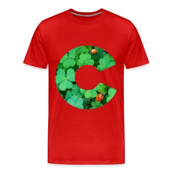 Trèfles C - T-shirt bio Premium Homme - rouge - Devant - Damien (186cm)