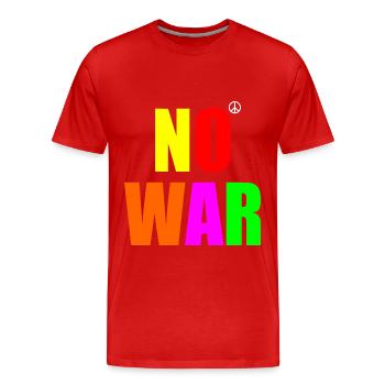 No war - T-shirt bio Premium Homme - rouge - Devant - Damien (186cm)