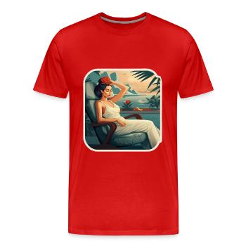 Urlaub Entspannung Frau - Männer Premium Bio T-Shirt - Rot - Vorne - Damien (186cm)