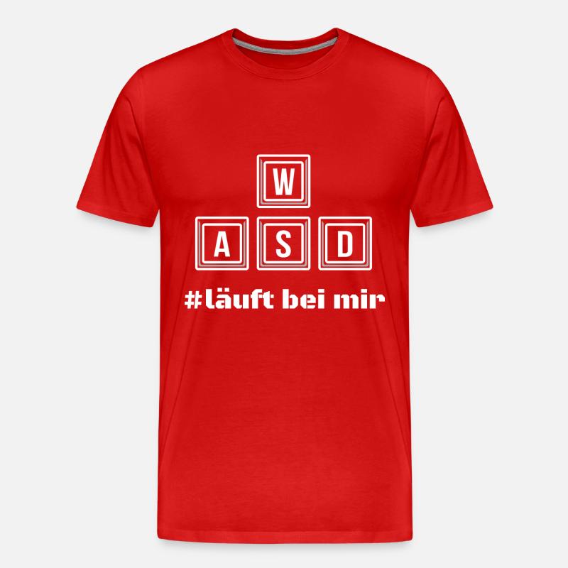 WASD läuft bei mir - Männer Premium Bio T-Shirt - Rot