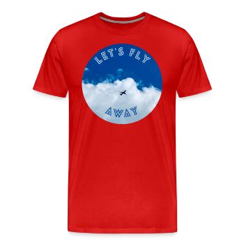 Envolons-nous, le thème avec l’avion dans le ciel. aviation - T-shirt bio Premium Homme - rouge - Devant - Damien (186cm)