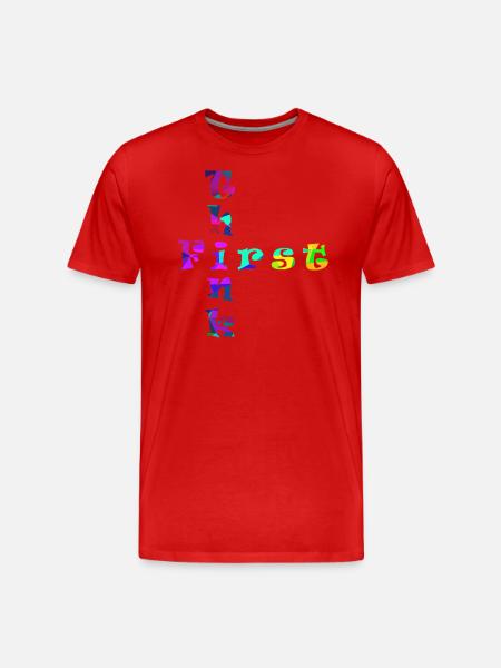 Think First - Men's Premium Organic T-Shirt - red