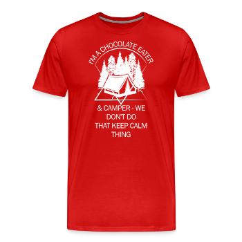 Tente Camping Camper Scout Bivouac - T-shirt bio Premium Homme - rouge - Devant - Damien (186cm)