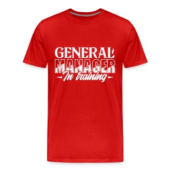 General Manager General Manager In Training - Men's Premium Organic T-Shirt - red - Front - Damien (186cm)