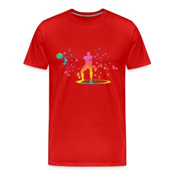 Lanceur de marteau Colorsplash Lancer de marteau - T-shirt bio Premium Homme - rouge - Devant - Damien (186cm)