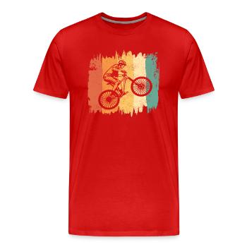 Radfahrer Mountainbike - Retro Style - Männer Premium Bio T-Shirt - Rot - Vorne - Damien (186cm)