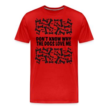 Hund Hundeknochen Hundefreund Hundeschule - Männer Premium Bio T-Shirt - Rot - Vorne - Damien (186cm)